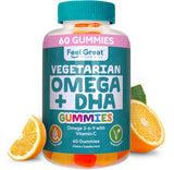 Feel Great Omega & DHA Gummies for Adults Plant Based Omega 3 Fish Oil Alternative | Vegetarian | Vitamin C, Chia, and Omega3, S