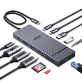 UGREEN 12 in 1 Triple 4K Docking Station with 2 HDMI, DP, 2x10G USB C, 2 USB-A2.0, 100W PD, SD/TF, 1000Mbps Ethernet, 3.5MM Aud