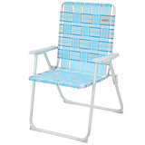 #WEJOY Anti-tip Over Folding Webbed Lawn Chair, Oversized 17-in High Beach Chair for Adults Heavy Duty,Aluminum High Seat Campin
