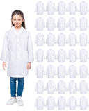 Newcotte 36 Pcs Unisex Kids Lab Coat Bulk Halloween Children Science Doctor White Toddler Costume Boys Girls Cosplay School (Sma