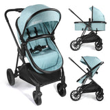 Cochildor Lite 2.0 Baby Stroller with Bassinet Mode, 2-in-1 Foldable Infant Stroller with Reversible Seat and UPF 50+ Canopy, Bl