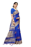 Anni Designer Women'S Blue Color Khadi Jahlar Saree With Blouse Piece,Blue,Free,khadi,with blouse piece,saree
