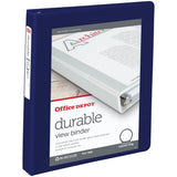 OfficeMax Durable View Binders with Round Ring 1, Blue