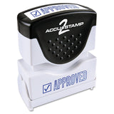 ACCUSTAMP2 035575 PreInked Shutter Stamp, Blue, APPROVED, 1 5/8 x 1/2