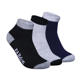 Fabdon MenS Cotton Ankle Socks (Multicolour, Free Size) Pack Of 3