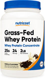 Nutricost Grass-Fed Whey Protein Concentrate (Vanilla) 2LBS - Undenatured, Non-GMO, Gluten Free