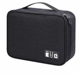 Xviranta Travel Electronic Accessories Organiser Bag, Multiple Compartments, Padded Dividers, Compact Cable And Gadget Storage C
