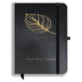 Brown Cloud Personalized Black Leather Cover Notebook/Diary With Personalised/Customized Photographs/Message/Quote For Personal/