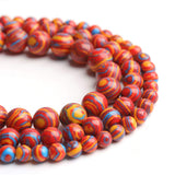 Filluck Natural Stone Beads Red Malachite 6mm Polished Round Smooth Gemstone Beads for Jewelry Making 15 Inch(Red Malachite,6mm)