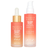 Pacifica Glow Baby Super Lit Booster Serum & VitaGlow Vitamin C Face Cream Brighten & Hydrate Skincare Bundle Daily Antioxidant