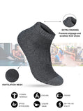 Xjarvis Ankle Length Socks For Men & Women - Moisture-Wicking Odor-Free Breathable Cotton Cushioned Half Terry Combo - Ideal For Sports Gym & Formal Wear - Pack Of 5 Pairs Dark Grey Free Size,Pack of -5 Dark Grey,,B0B4GJNCMN
