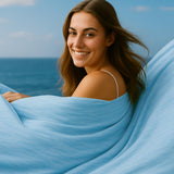 DOWNCOOL Cooling Blanket Twin Size, Blue Summer Blanket for Hot Sleeper and Night Sweats, Lightweight Soft Q-Max>0.4 Arc-Chill C