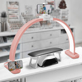 CGBE Half Moon Light for Nail Desk with Phone Holder, Extra Large 30In 45W Nail Tech Light, Nail Table Lamp with 3 Color Modes &