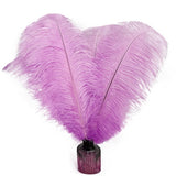 Happy Feather 16-18 inch Light Purple Ostrich Feathers Craft for Wedding Party Centerpieces Home Decoration DIY Craft Pack of 10