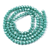 10 Strands Briolette Faceted Rondelle Glass Beads 4x3mm AB Color Opaque Glass Pearl Luster Tiny Spacer Beads 1230pcs for Bracele