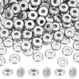 UNICRAFTALE 200Pcs Flat Round Spacer Beads Stainless Steel Bracelet Beads 6mm Small Metal Spacer Bead Smooth Loose Bead for DIY
