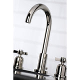 Kingston Brass Fsc8929Zx Millennium Widespread Bathroom Faucet, 5-3/8 Inch In Spout Reach, Polished Nickel