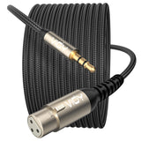 VIOY XLR to 3.5MM Cable 20 FT, Unbalanced Aux Male to XLR Female Cord, 1/8 Inch to Microphone Cable for Laptop, Tablat, MP3 Play