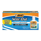 BIC WiteOut Extra Coverage Correction Fluid, 0.7 ounces Bottle, White,(WOFEC12WE)