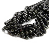 48Pcs Black Obsidian 8mm Beads Natural Stone Round Gemstone Genuine Real Stone for DIY Bracelet Jewelry String Making