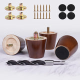 PBUY 2 Inch Small Wood Furniture Legs Set of 4 - Mini Solid Replacement Wooden Furniture Feet for Sofa Table Chair Ottoman Bench