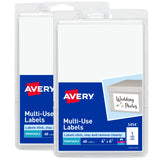 Avery Removable Labels, 4 x 6 Blank Labels, Laser/Inkjet Printable Labels, 40 Labels per Pack, 2 Packs, 80 Total Labels (5454)