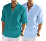 Bellstone Men'S Solid Regular Fit Dress Shirt (Kurta800_Combo_Rama_Sky Blue_Xl