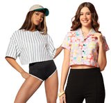 Toplot Women'S Casual Printed Crop Top With Short Sleeve Pack Of 2 (Combo-5135-Mlt-Wht-S),Multi-White,,B0CCXXJ1HB