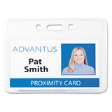 Advantus Proximity Card Horizontal Badge Holders, 2 3/8H X 3 3/8W, Clear, Pack Of 50