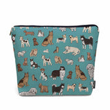 Kalygon Dogs Cosmetic Bags For Women, Pet Puppy Dachshund Pug Dogs Cute Roomy Makeup Bag Toiletry Bag Accessories Organizer Stor