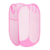 Aplter Portable Mesh Pop Up Laundry Hamper Pink Vertical Collapsible Laundry Basket With Strong Handles for Easy Storage, Suitab