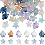 SUNNYCLUE 1 Box 120Pcs 6 Colors Glass Sea Turtle Beads Starfish Beads Bulk Summer Transparent Ocean Animal Tortoise Beads for Cr
