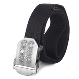 Zoro MenS Cotton Belt With Army Matel Buckle Casual Belt For Men Black Colour Cb4044