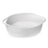 MEGASKET White Small Woven Basket, 13x 9x 5Baskets for Gifts Empty Cotton Rope, Cute Nursery Baby Storage Organizer,