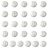 Ipotkitt 52pcs 26 Styles Stainless Steel Flat Round & Letter Beads Alphabet A-Z Metal Spacer Beads for DIY Bracelet Keychain Ear