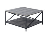 Convenience Concepts Tucson Metal Square Coffee Table, Weathered Gray / Black