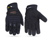 Delmont Mechanix Work Gloves, Black, Impact Protection, Double Stitched, Hook and Loop Closure, Water Repellent (Black Workshop
