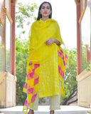 Gosriki Women'S Cotton Blend Straight Printed Kurta With Pant & Dupatta (Bagru-Yellow-Nw-Gs_L_Yellow_Large),Yellow,,B0BWFLTM9H