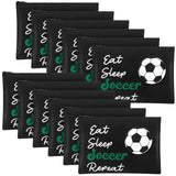 Ziliny 12 Pcs Soccer Makeup Bags Sport Themed Team Gifts Cosmetic Bags Portable Canvas Zipper Pouch Travel Toiletry Organizer fo