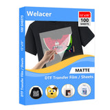 DTF Transfer Film 13x19 Inch 100 Sheets Double-Sided Matte DTF Film, PET Heat Transfer Paper for Inkjet Printer DTG Printer Dire