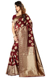 Sugathari Womens Banarasi Saree Pure Kanjivaram Silk Saree Soft New Ladies 2023 Design Wear Pattu Sarees Latest Cotton Party Sari Collections With Blouse Piece For Wedding Sadi (Sam Pari-24 Maroon)
