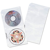 CLine 61958 Deluxe CD Ring Binder Storage Pages, Standard, Stores 4 CDs, 10/PK