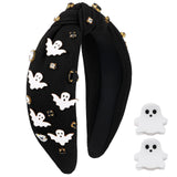 HairChrysm Gothic Headbands for Women, Halloween Ghost Hair Accessories Set with Rhinestone Embellishments Halloween headband 2