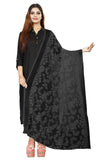 Avni N Anvi WomenS Black Floral Embroidered Chiffon Dupatta Lightweight Ethnic Wear Stole/Scarf