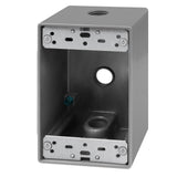 ENERLITES Weatherproof Outlet Box with Three 1/2in Threaded Outlets, Outdoor Electrical Box, 3 Holes 0.50 Each, 1Gang, 4.57