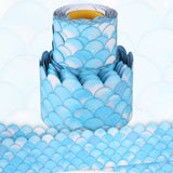 Outus 65.6 Feet Turquoise Scallops Borders Ocean Wave Decorative Trim for Home School Classroom Decorations, 3 Inches Wide