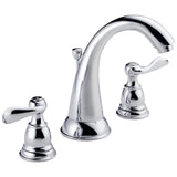 Delta Faucet Windemere Widespread Bathroom Faucet, Chrome Bathroom Sink Faucet, 3 Hole Bathroom Faucet, Metal Drain Assembly, Ch
