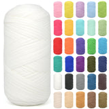 Tshirt Yarn for Crocheting,White T Shirt Chunky Elastic Fabric Thick T-Shirt Crochet Yarn for Beginners Crocheting Hand Knitting