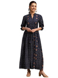 Libas Women'S Silk A-Line Midi Casual Dress (29173_Blue