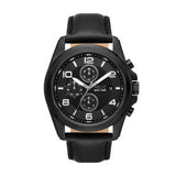 Relic by Fossil Mens Daley Multifunction Black Leather Watch (Model: ZR16031)